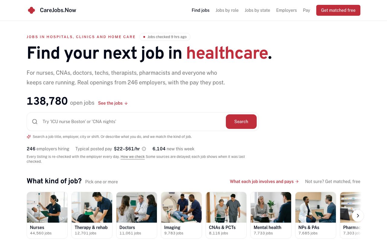 CareJobs Healthcare Jobs Data API screenshot 1